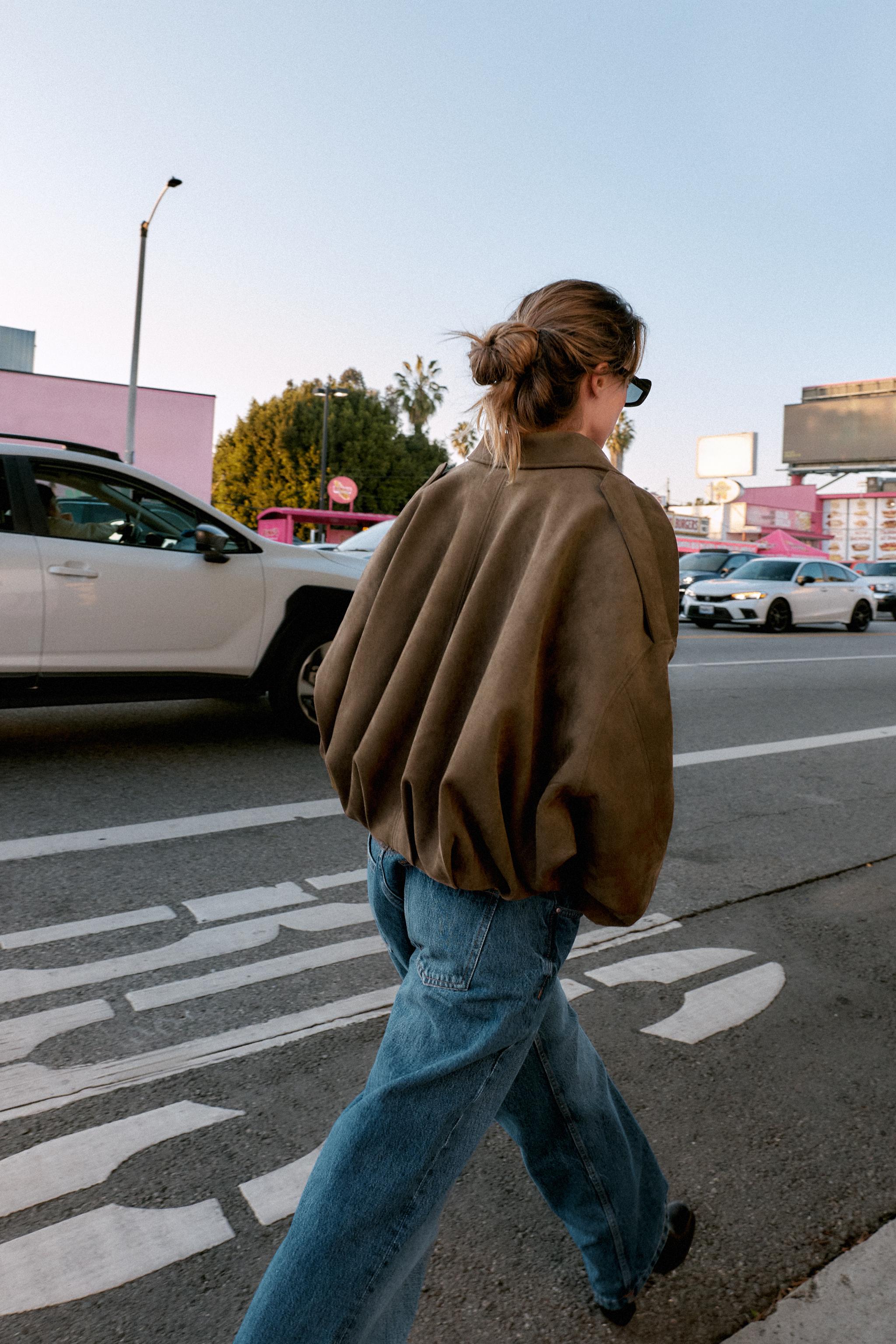SUEDE EFFECT BOMBER JACKET
