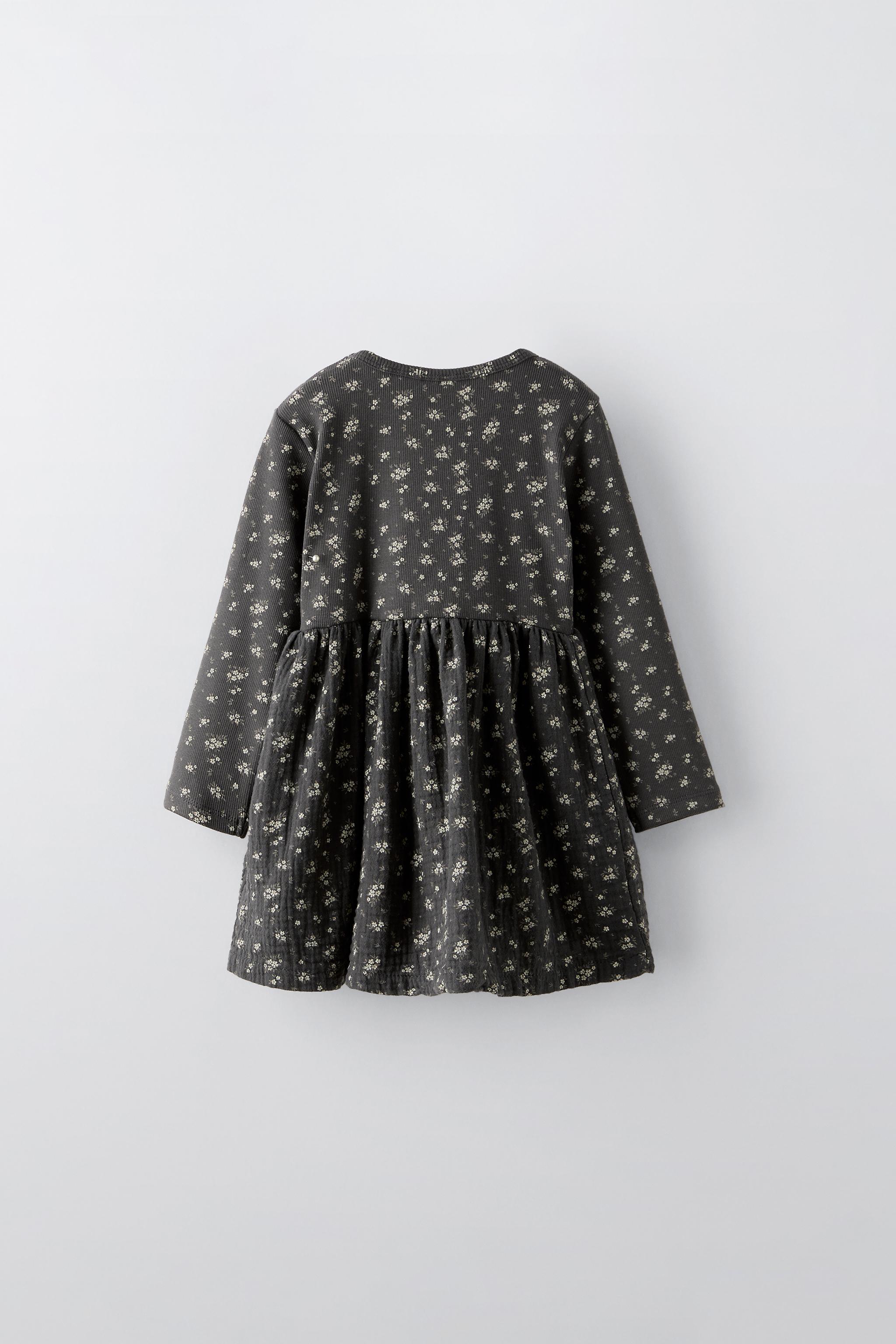 COMBINATION FLORAL DRESS - Ecru | ZARA United States