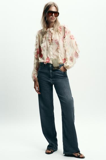 SEMI-SHEER FLORAL PRINT SHIRT - Multicoloured by Zara - Image 5