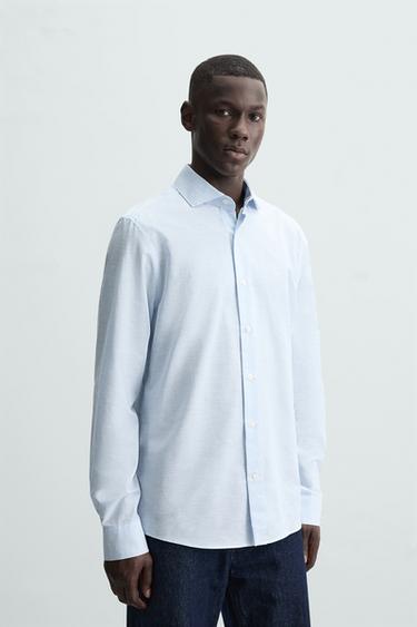 COTTON/LYOCELL SHIRT - Light blue by Zara