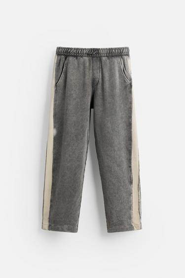 CALÇA JOGGER COM LAVAGEM - Cinzento da Zara