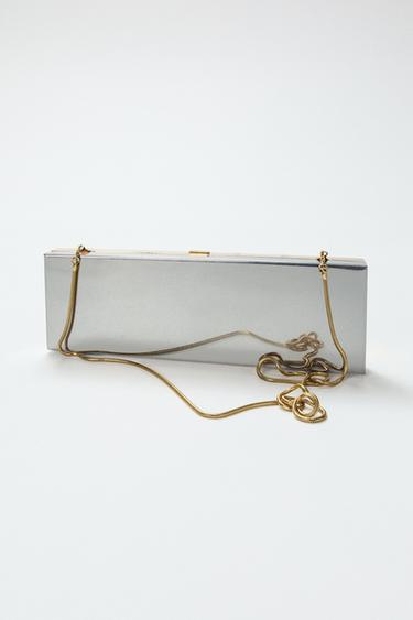 Zara METALLIC RIGID BOX BAG - Multi-color