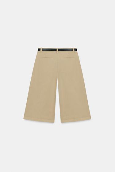 LONG BERMUDA SHORTS WITH BELT - camel by Zara - Image 8