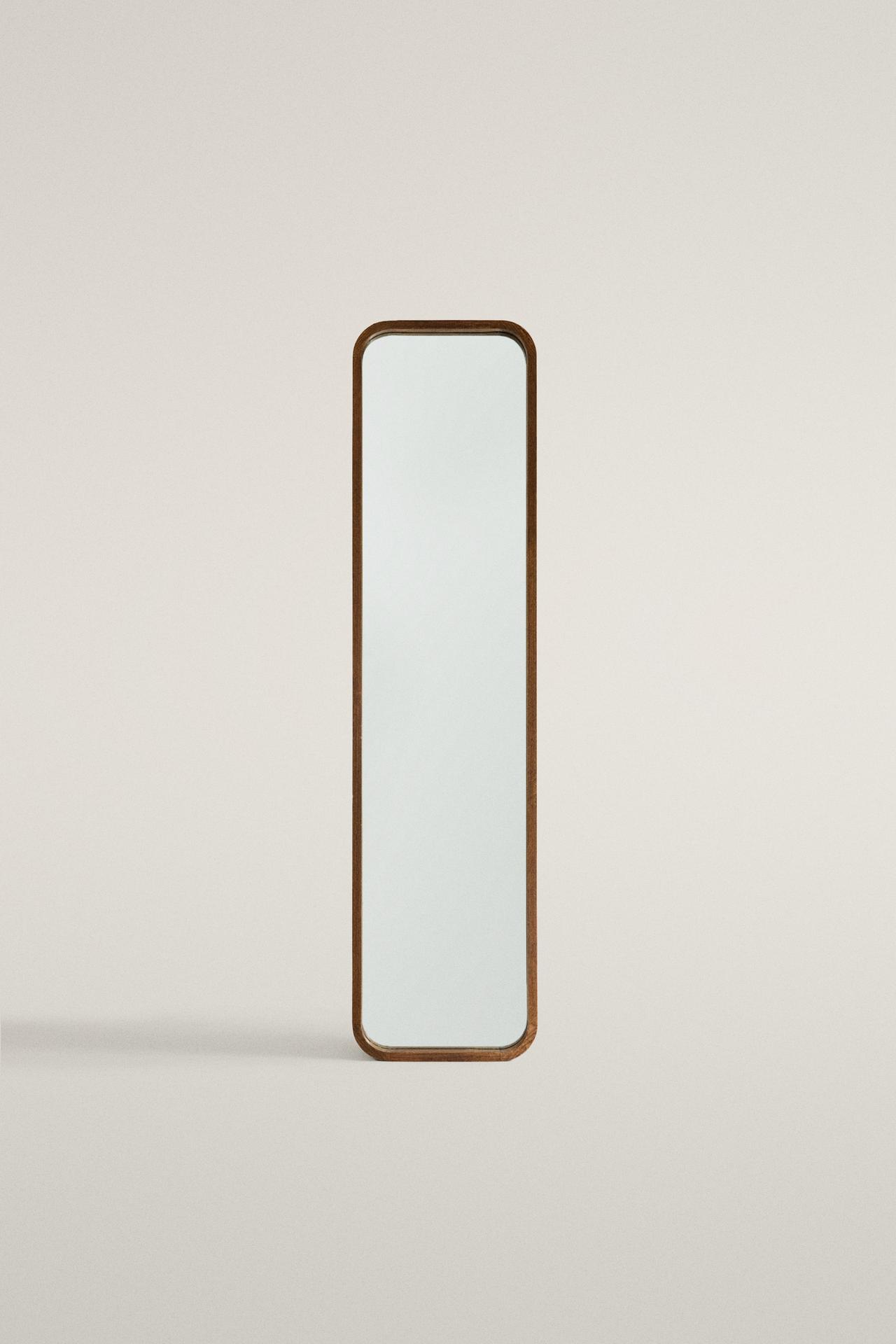 ROUND BORDER HANGING FULL LENGTH MIRROR — Brown