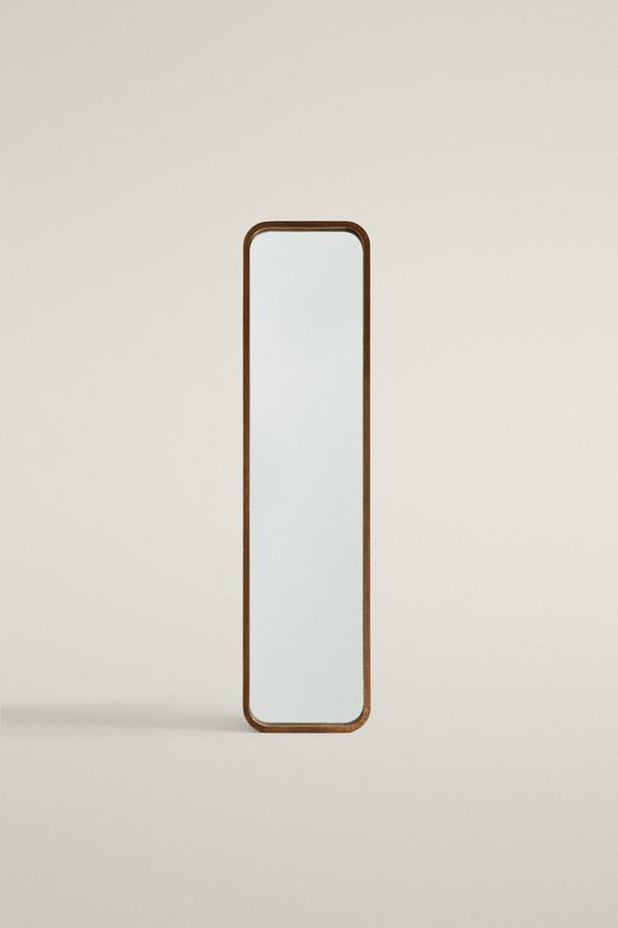 ROUND FULL LENGTH MIRROR WITH FRAME - Brown by Zara - Image 0