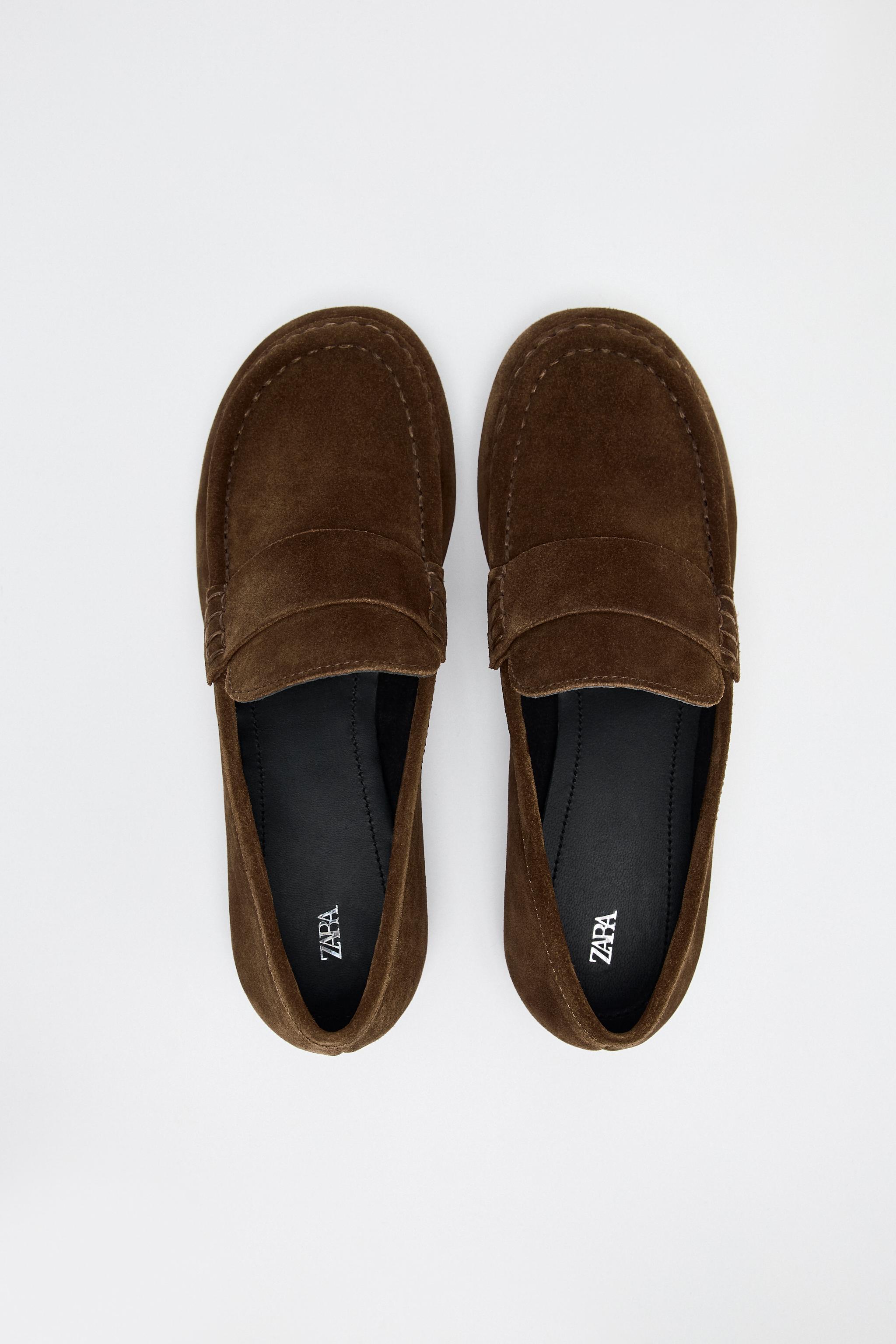 ZARA スプリットレザー（スウェード調）ローファー ZARA】スプリットスエード ローファー 2524/410 (ZARA