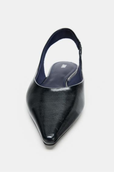 POINTED TOE SLINGBACK BALLET FLATS - Black by Zara - Image 4