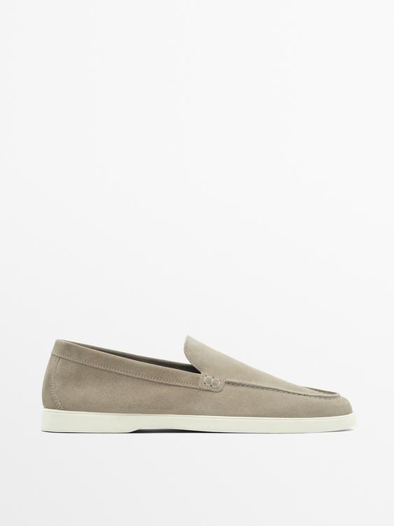 Split suede leather loafers - Sandy Brown | ZARA United States