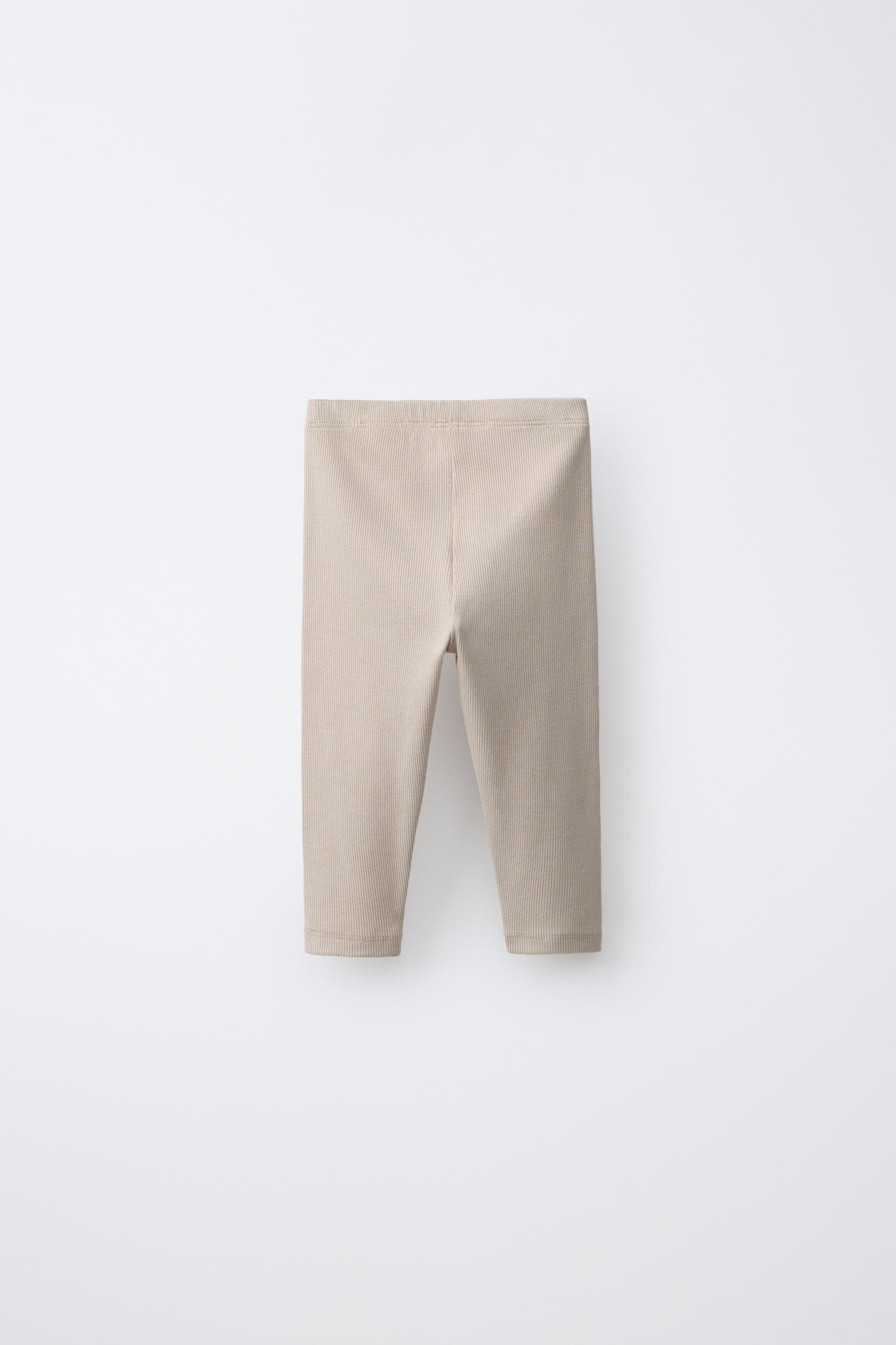 Детские леггинсы Zara TWO-PACK OF PLAIN RIBBED LEGGINGS — фото 3