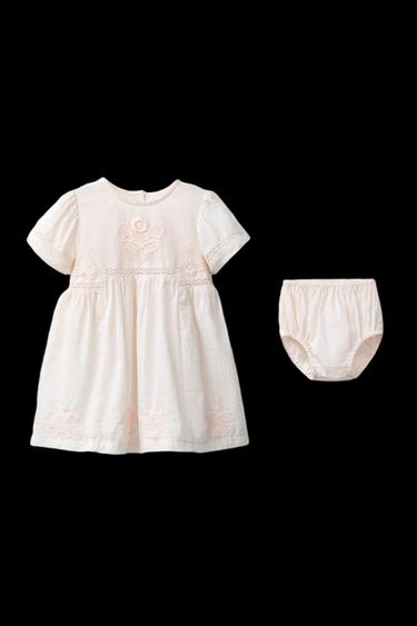 EMBROIDERED DRESS AND KNICKERS - Pale pink by Zara