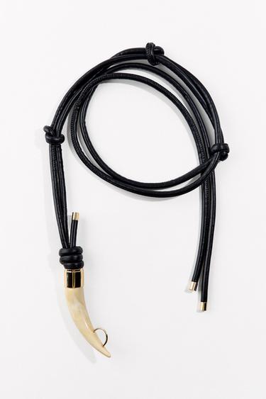 HORN CORD BELT - Black by Zara