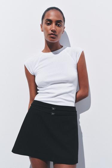 Zara Siyah - KEMERLİ ŞORT ETEK