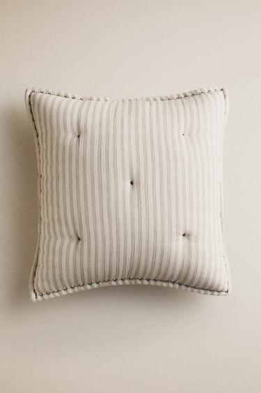 KIDS' CUSHION COVER FOR QUILTS WITH THIN STRIPES - Cream by Zara