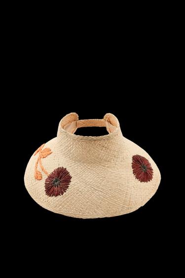 VISOR TRENZADO FLORES - Beige claro de Zara - Imagen 0