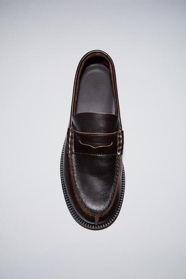 MOCASÍN PIEL LIMITED EDITION - Marrón de Zara