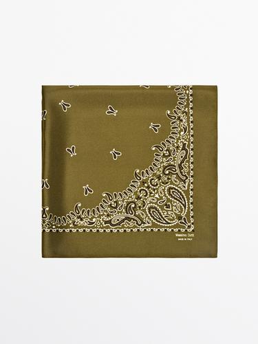 Zara Paisley print scarf - Green - Image 0