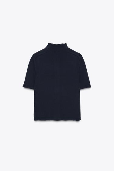 SHORT SLEEVE CARDIGAN - Navy blue by Zara - Image 6