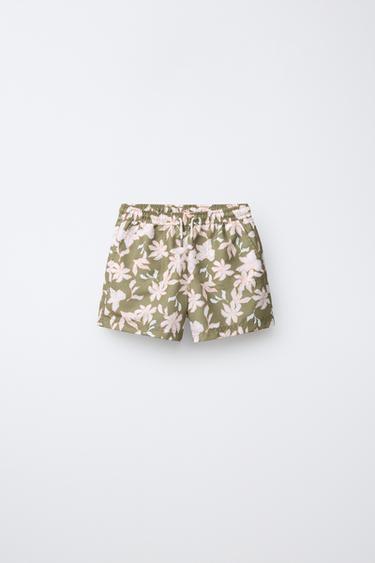 6-14 ГОДИНИ/ ПЛУВНИ БЕРМУДИ НА ЦВЕТЯ - Зеленикав от Zara