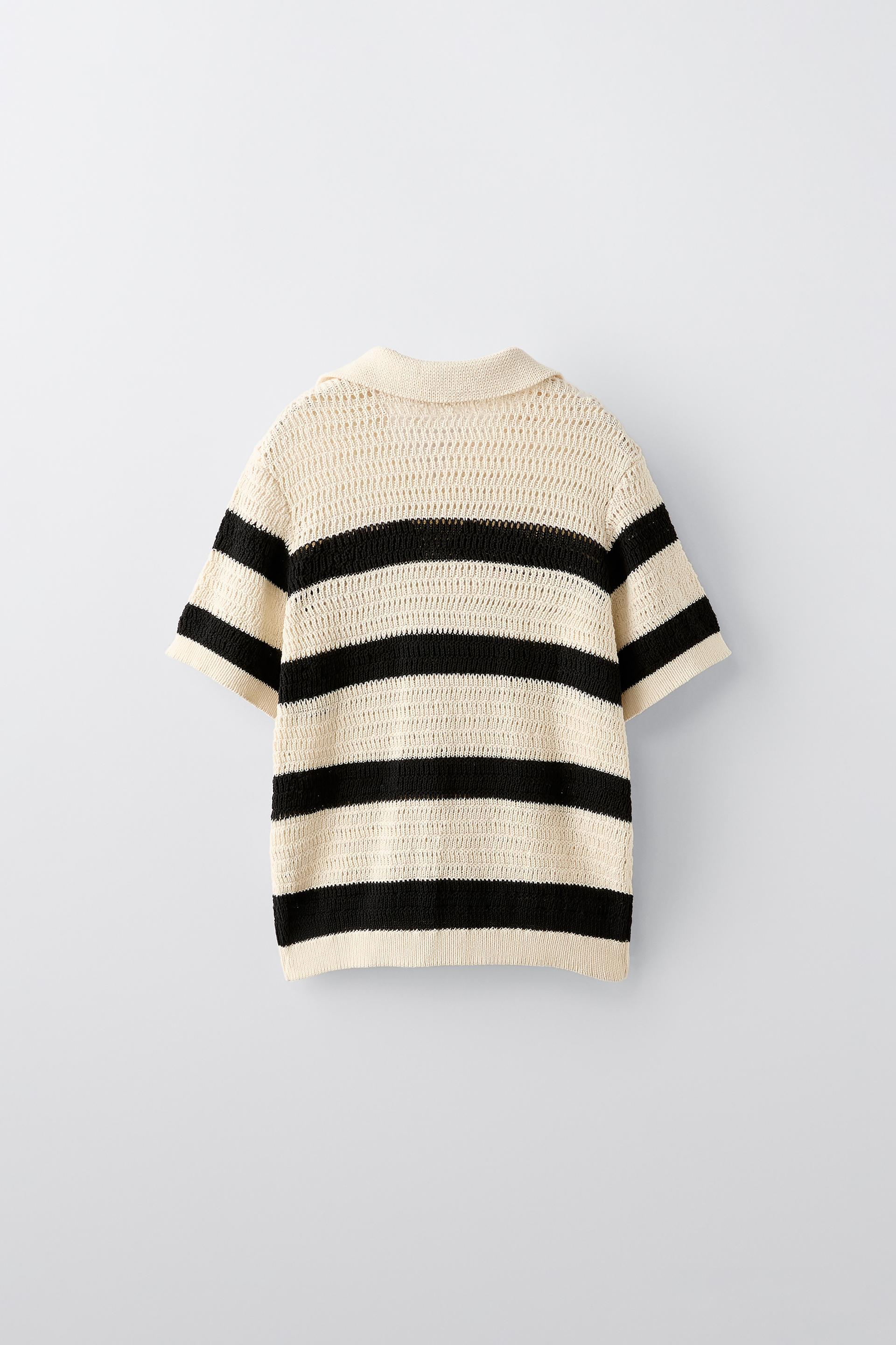 OPEN KNIT STRIPED POLO SHIRT - striped | ZARA United States