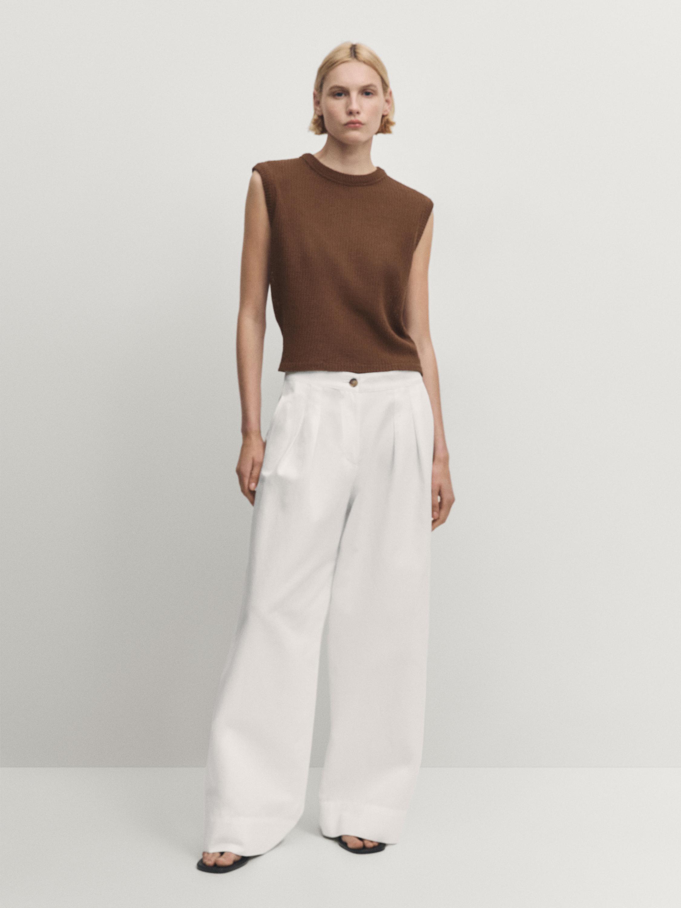 Sleeveless knit top - Tobacco | ZARA United States