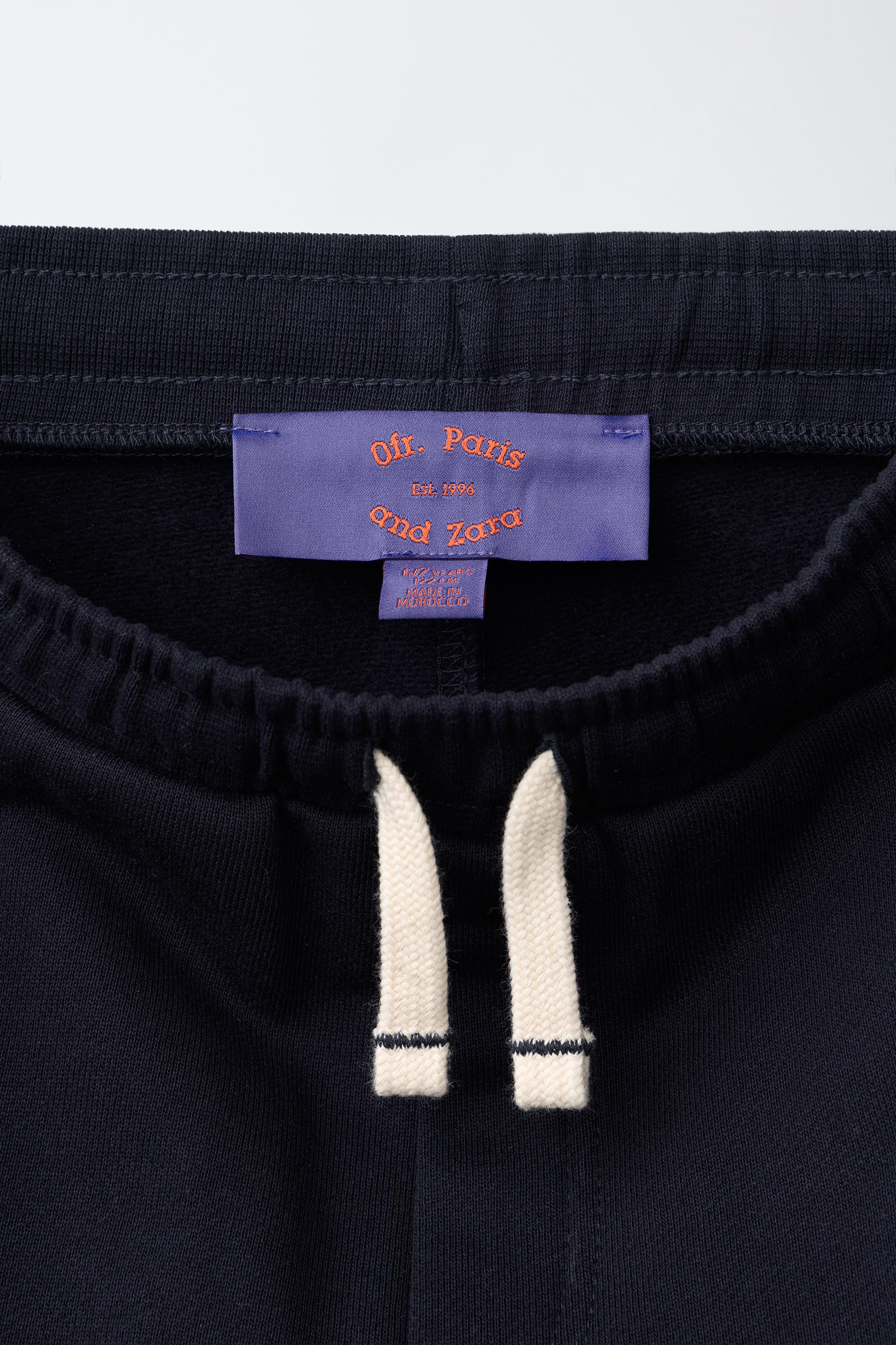 0FR. PARIS X ZARA EMBROIDERED TEXT JOGGER PANTS