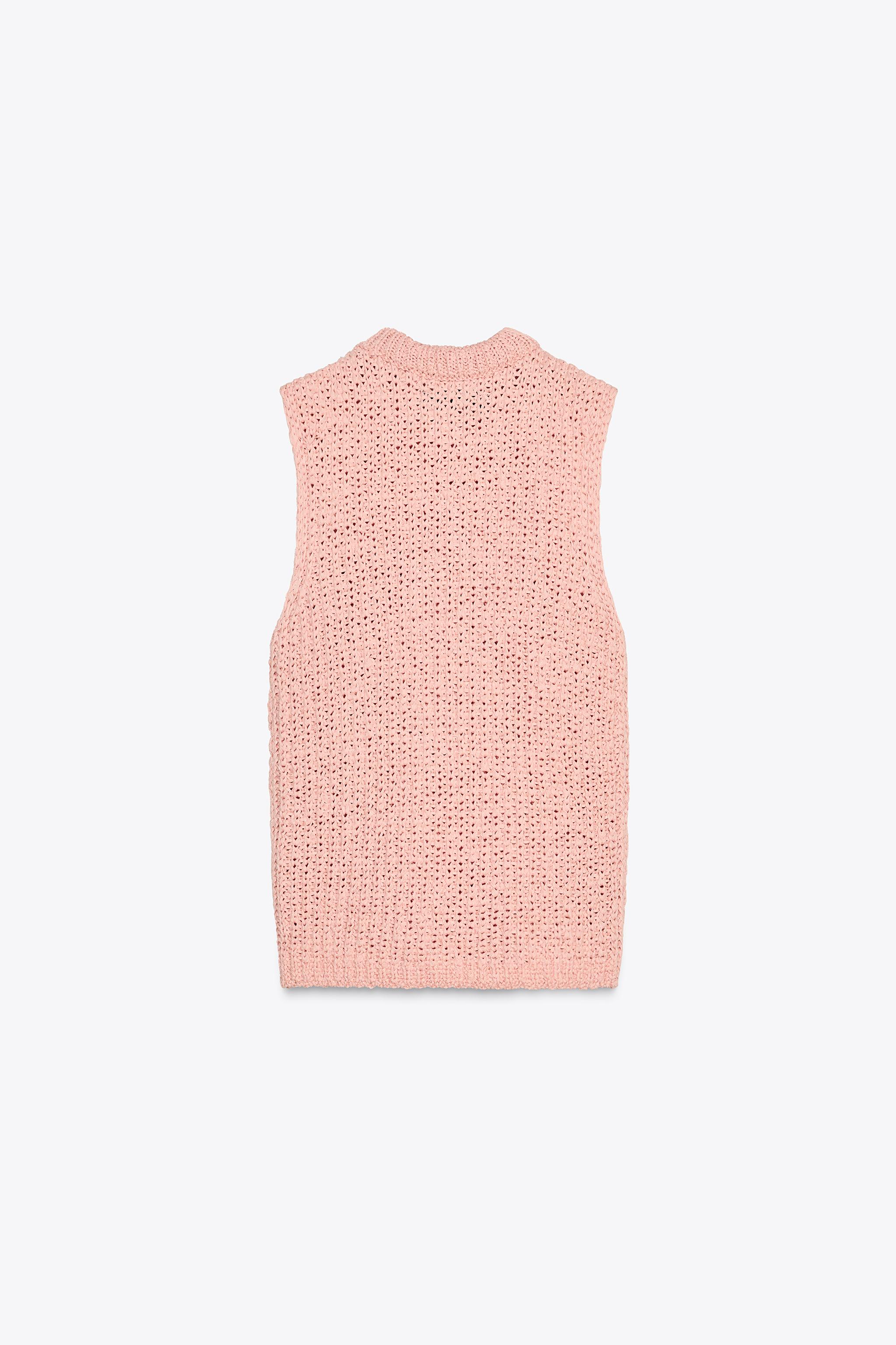 オーガンザリボン ニットトップス - ピンク | ZARA Japan / 日本