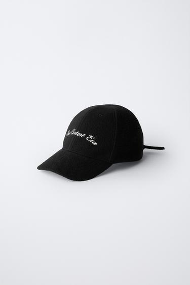 FELT CAP WITH BOW FASTENING - Black by Zara - Image 1