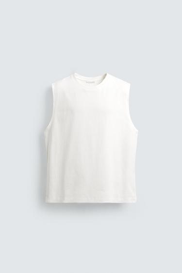 DÉBARDEUR RELAXED FIT BRODÉ - Blanc de Zara - Image 6