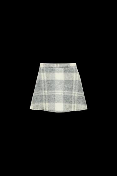 KURZER SOFT-KAROROCK - Grau von Zara