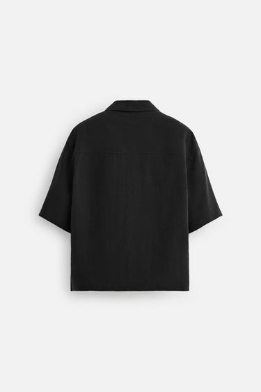 CHEMISE KIMONO 100 % LIN - Noir de Zara - Image 8