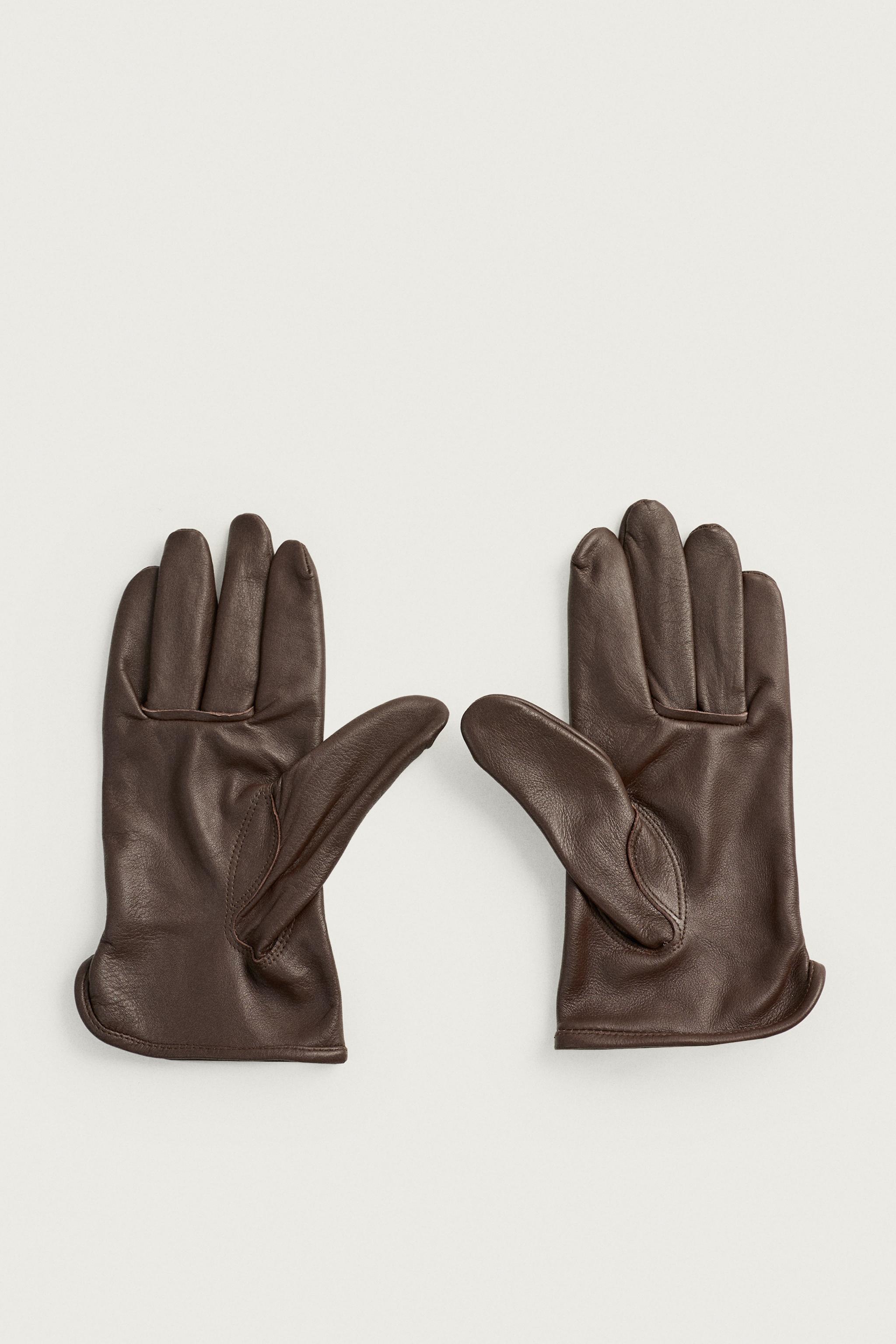 LEATHER GLOVES - Brown | ZARA United States