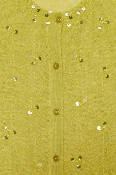 SEQUIN CARDIGAN - Apple green by Zara - Image 9
