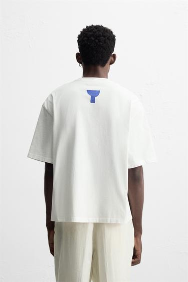 T-SHIRT À PIÈCES GÉOMÉTRIQUES - Blanc de Zara - Image 2