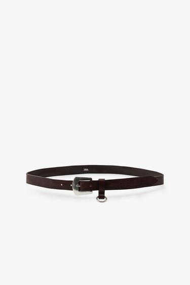 LEATHER RING BELT - Brown by Zara