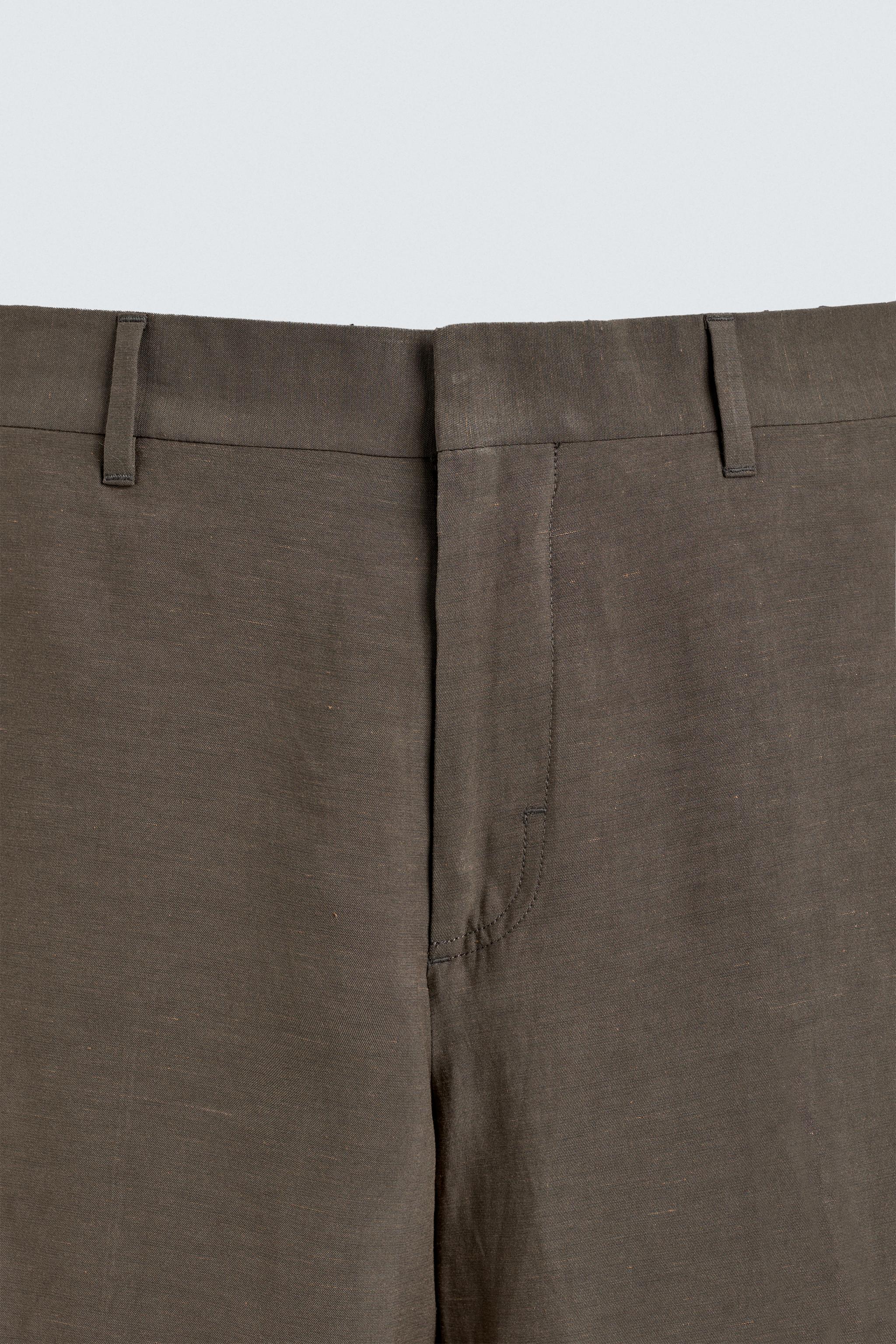 FLARE FIT VISCOSE - LINEN SUIT PANTS