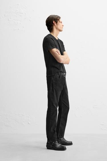 STRAIGHT-FIT REGULAR JEANS - Charcoal by Zara - Image 3