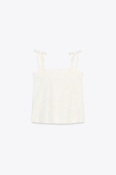 TOP BRODÉ ZW COLLECTION - Écru de Zara - Image 5