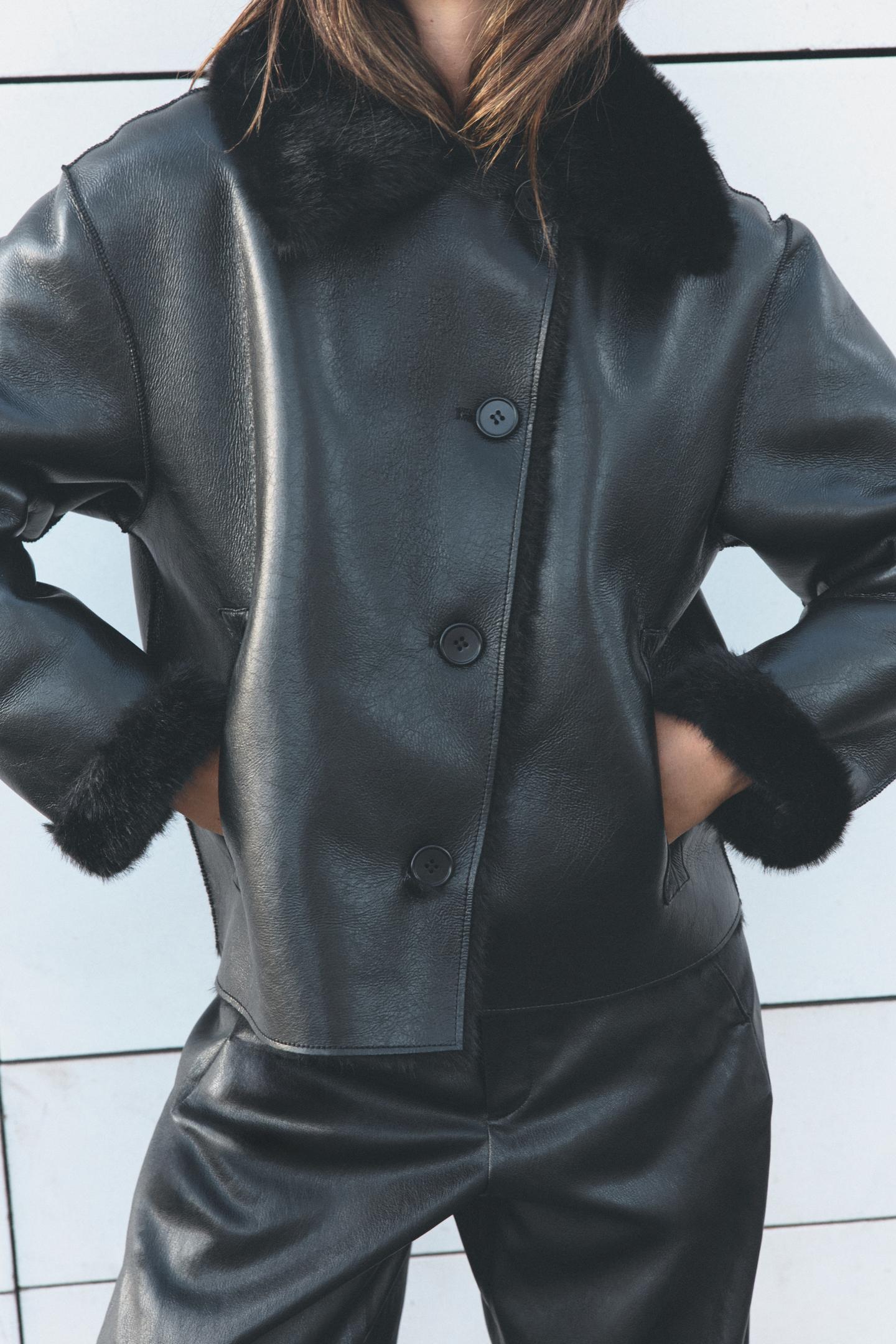 Женская куртка Zara Reversible Double-Faced, цвет: Чёрный — фото 6