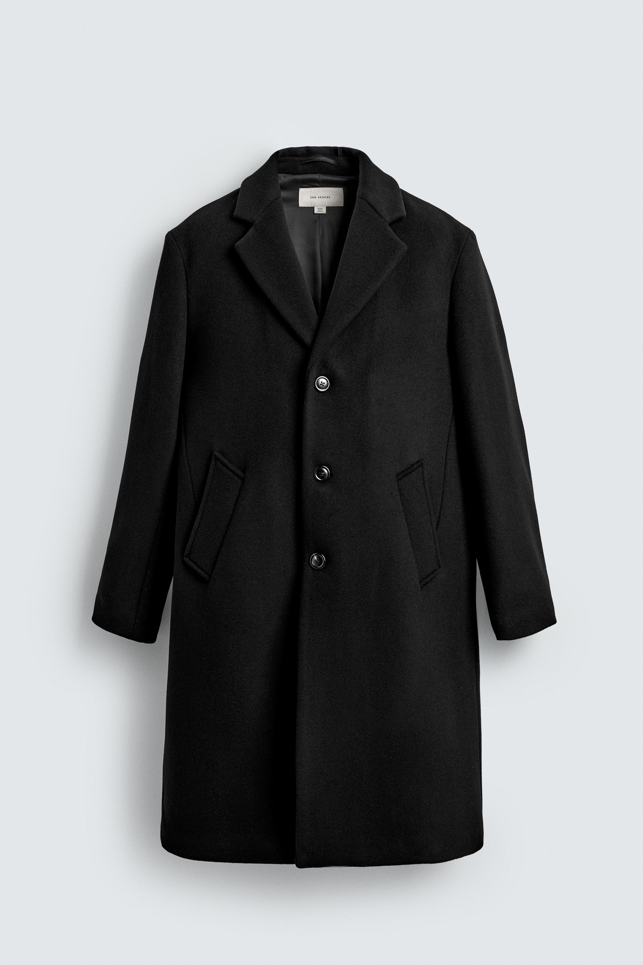 CASACO MISTURA DE LÃ MANTECO® - Preto | ZARA Brasil