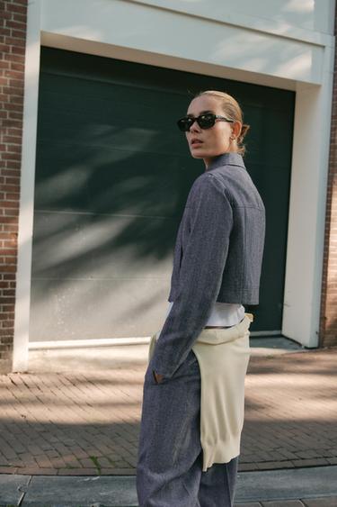 STITCHED DETAIL TROUSERS WITH BELT LOOPS - Blue de Zara - Image 4