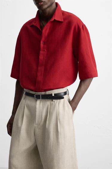PLEATED WIDE-LEG BERMUDA SHORTS - Light beige by Zara - Image 5