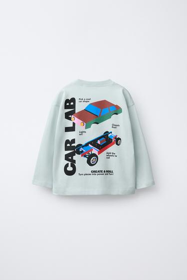 T-SHIRT À IMPRIMÉ VOITURE - Bleu clair de Zara - Image 1