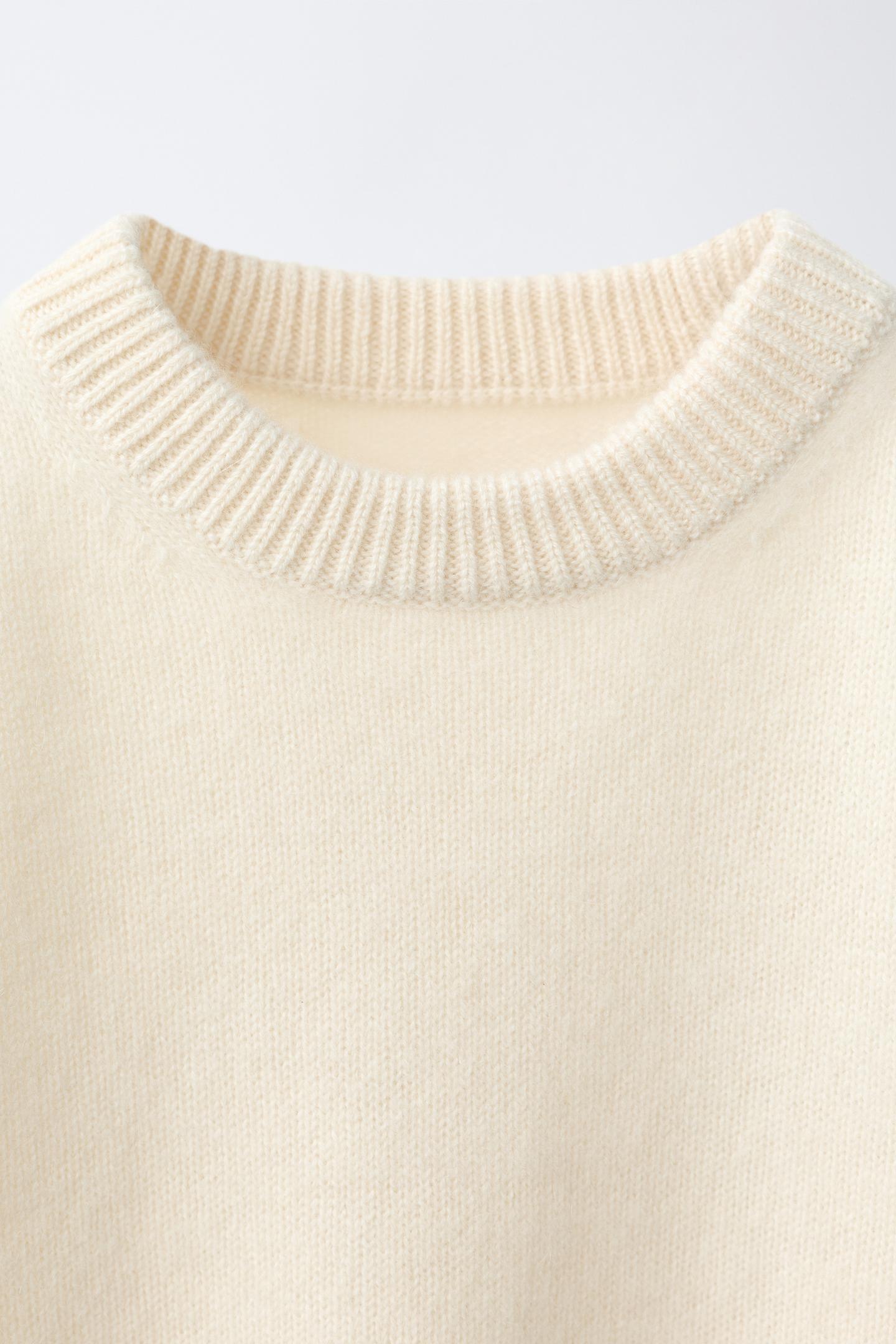Детский свитер Zara Timeless - 100% Cashmere, цвет: Экрю — фото 7
