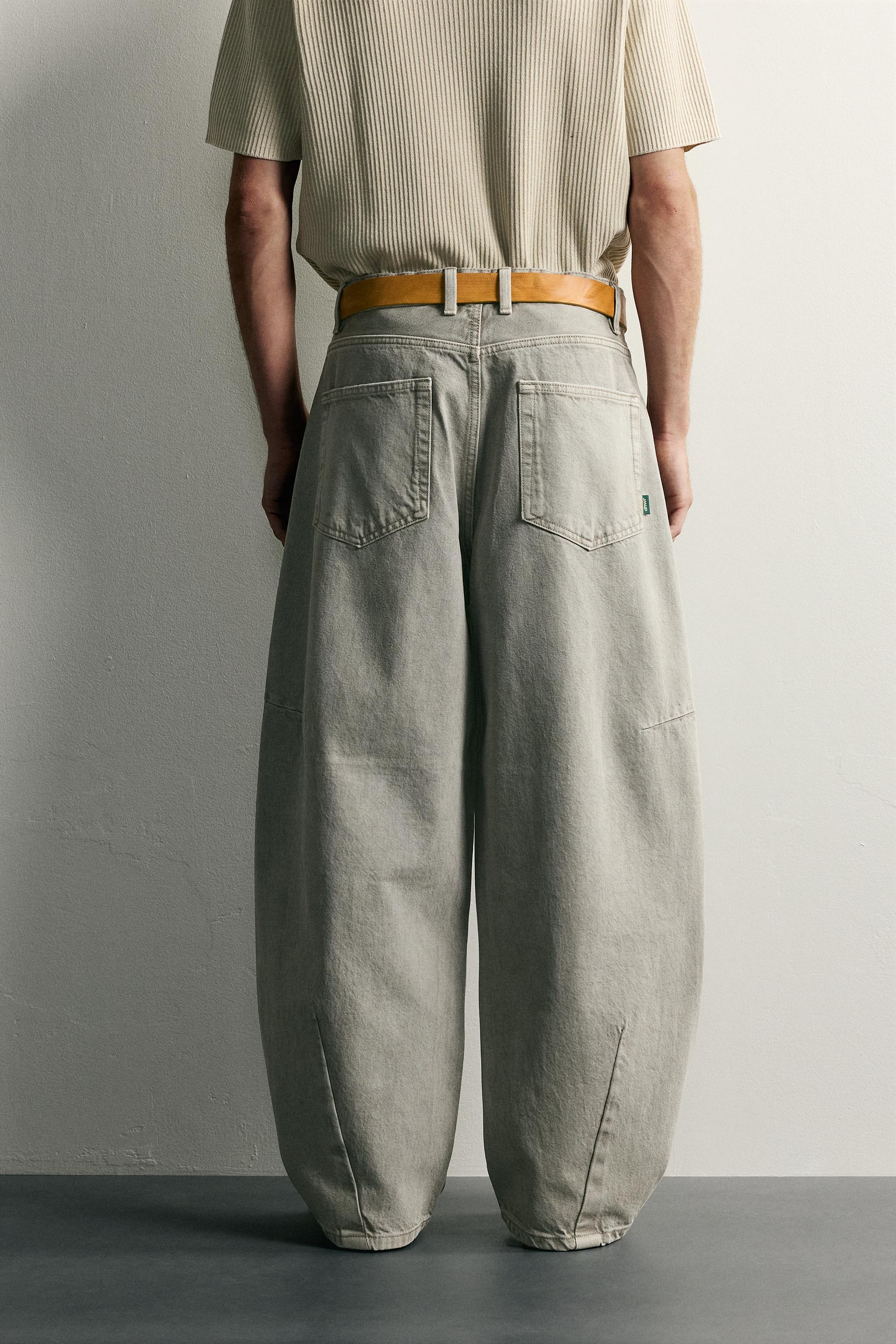Zara BAĞCIKLI BARREL FIT PANTOLON görsel 3