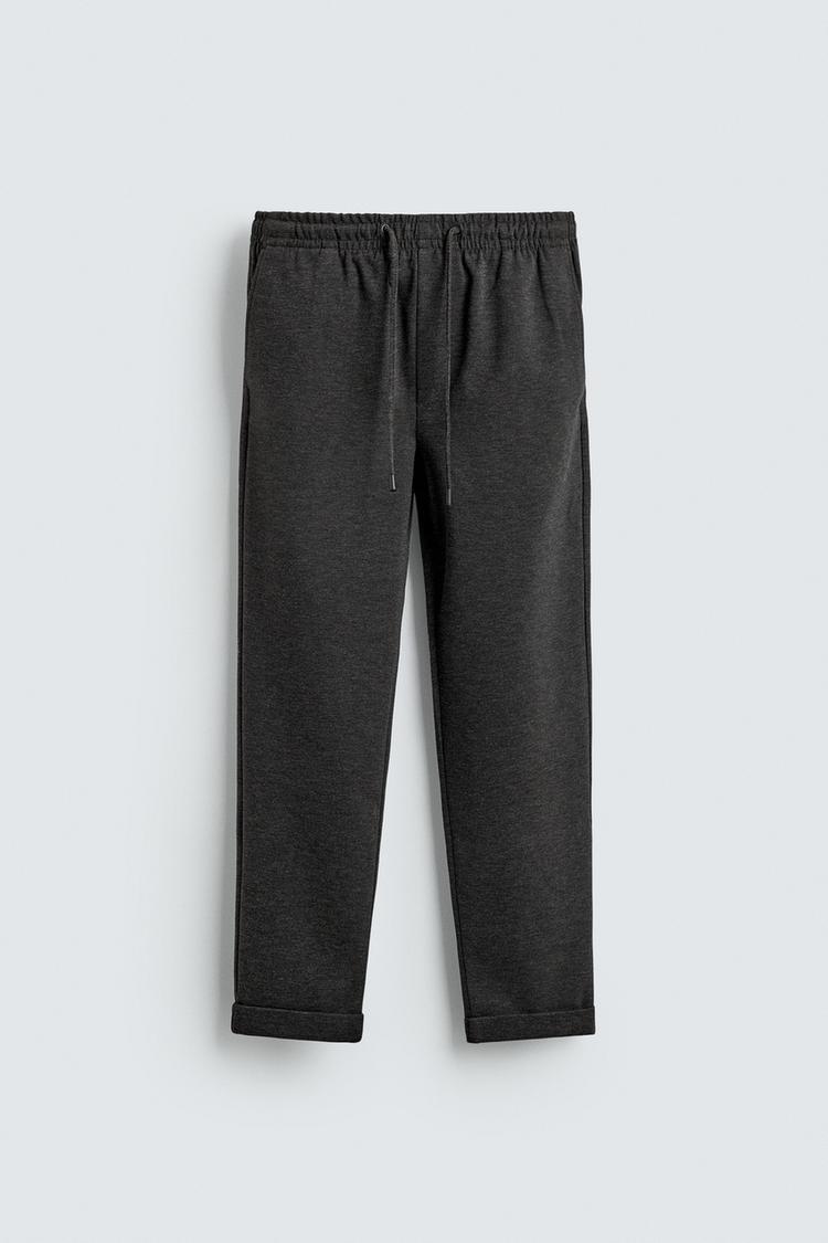 ZARA EASY CARE JOGGER WAIST TROUSERS
