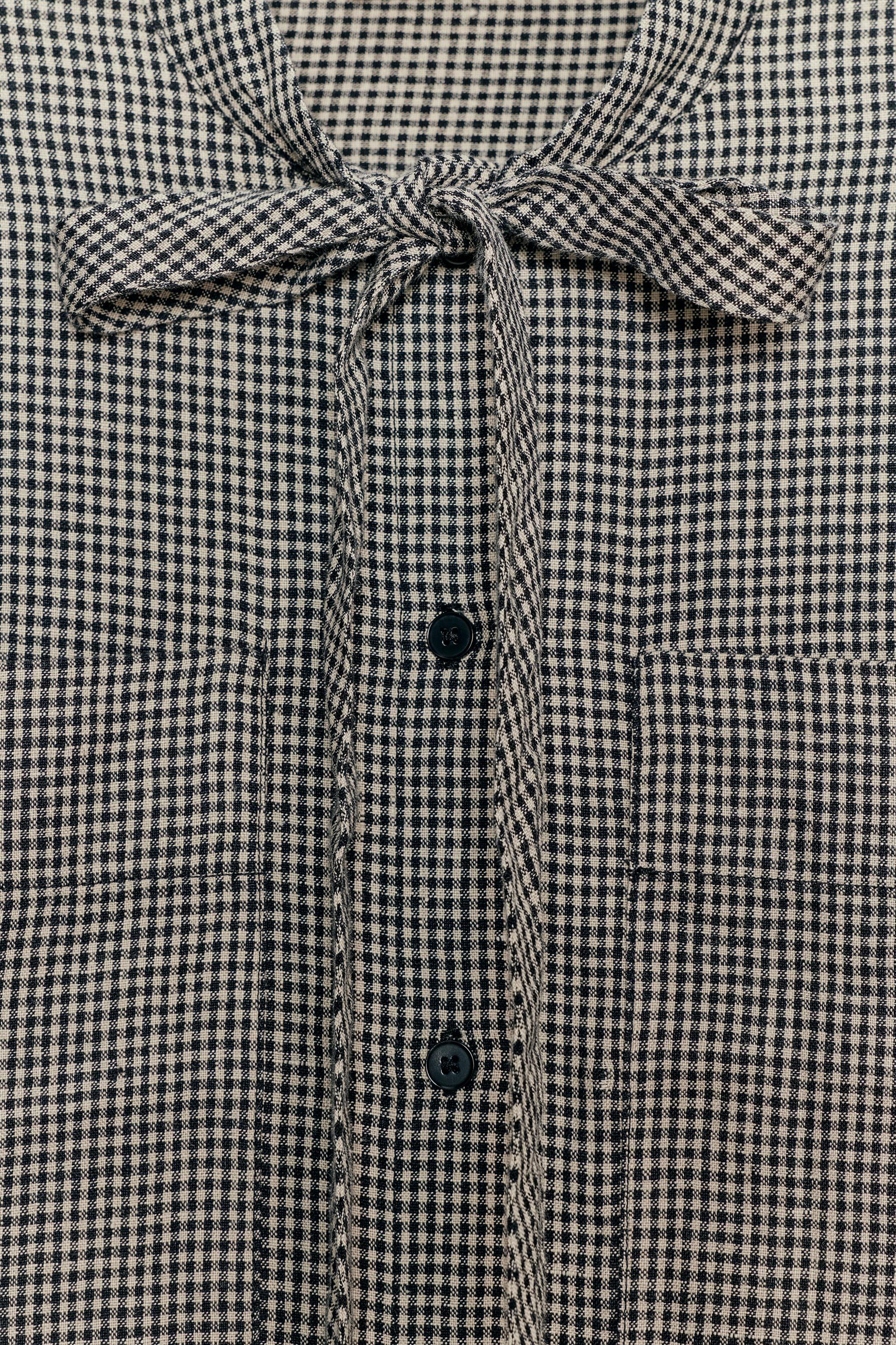 ZW COLLECTION PLAID LINEN SHIRT