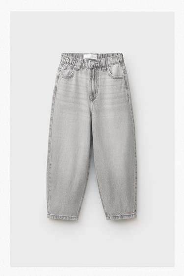 Zara 燈籠版牛仔褲 - 灰色
