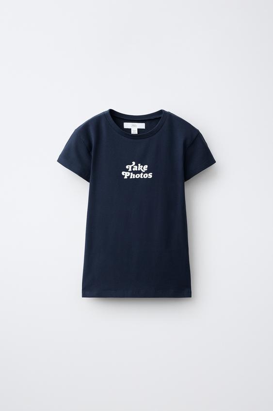 CAMISETA ESTAMPADO TEXTO - Marino de Zara - Imagen 0