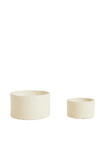 CERAMIC DECORATIVE CANDLE - White by Zara