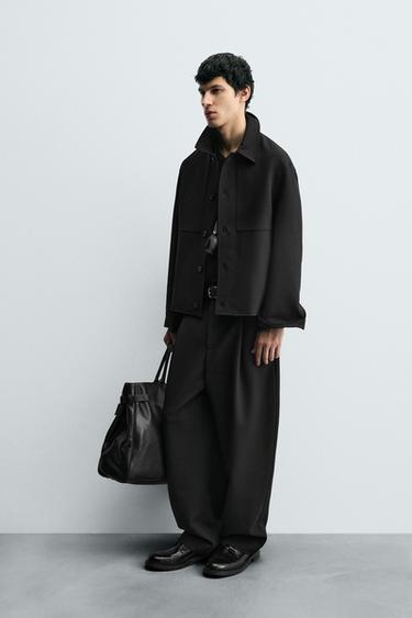PANTALON RELAXED FIT À PLIS - Noir de Zara - Image 3